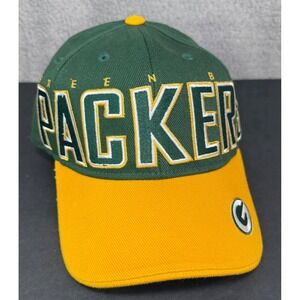 GREEN BAY PACKERS‎ Adjustable Hat Cap NFL Football Reebok All Over Spellout